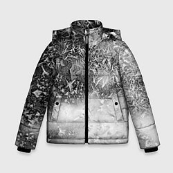 Куртка зимняя для мальчика Серый лёд и снежинки, цвет: 3D-светло-серый