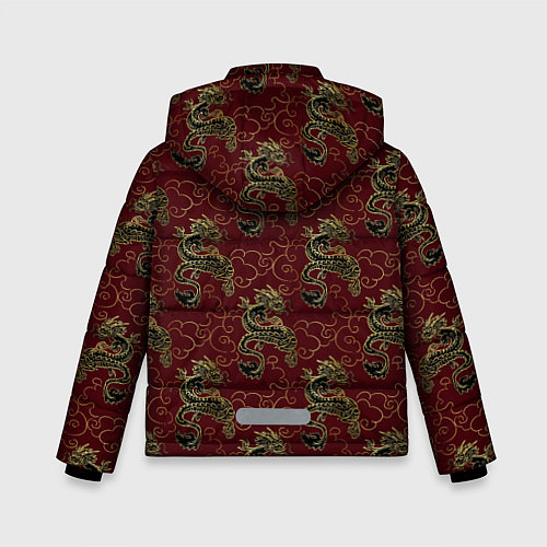 Зимняя куртка для мальчика Азиатский стиль дракона / 3D-Черный – фото 2