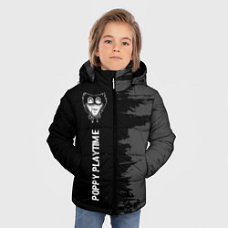 Куртка зимняя для мальчика Poppy Playtime glitch на темном фоне по-вертикали, цвет: 3D-черный — фото 2