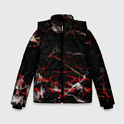Куртка зимняя для мальчика Красные узоры, цвет: 3D-черный