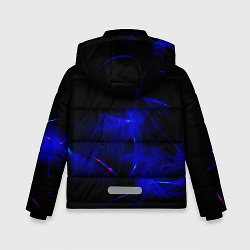 Зимняя куртка для мальчика Синий дым узоры / 3D-Черный – фото 2