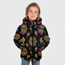 Куртка зимняя для мальчика Грибы и мандалы, цвет: 3D-светло-серый — фото 2