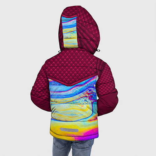 Зимняя куртка для мальчика Разводы мыльного пузырька / 3D-Красный – фото 4
