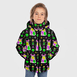 Куртка зимняя для мальчика Цветные инопланетные существа, цвет: 3D-светло-серый — фото 2
