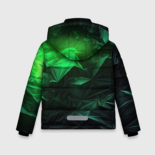 Зимняя куртка для мальчика Глубина зеленого абстракции / 3D-Светло-серый – фото 2