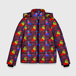 Куртка зимняя для мальчика Разноцветное животное, цвет: 3D-черный