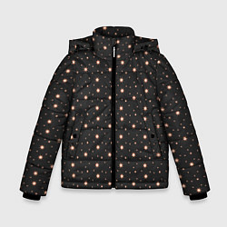 Куртка зимняя для мальчика Паттерн со звездочками на сером фоне, цвет: 3D-красный