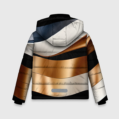 Зимняя куртка для мальчика Золотистые вставки абстракции / 3D-Красный – фото 2