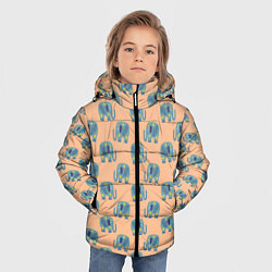 Куртка зимняя для мальчика Слоники в звездах, цвет: 3D-светло-серый — фото 2