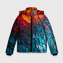 Куртка зимняя для мальчика Желто синяя чешуя, цвет: 3D-черный