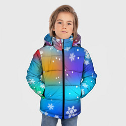 Куртка зимняя для мальчика Снегопад на Новый год, цвет: 3D-светло-серый — фото 2