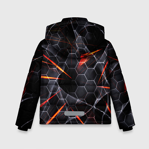 Зимняя куртка для мальчика Черные узоры паттерны / 3D-Черный – фото 2