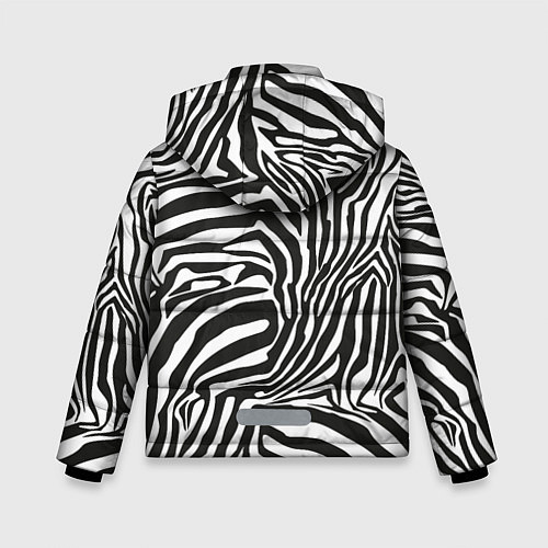 Зимняя куртка для мальчика Шкура зебры черно - белая графика / 3D-Красный – фото 2