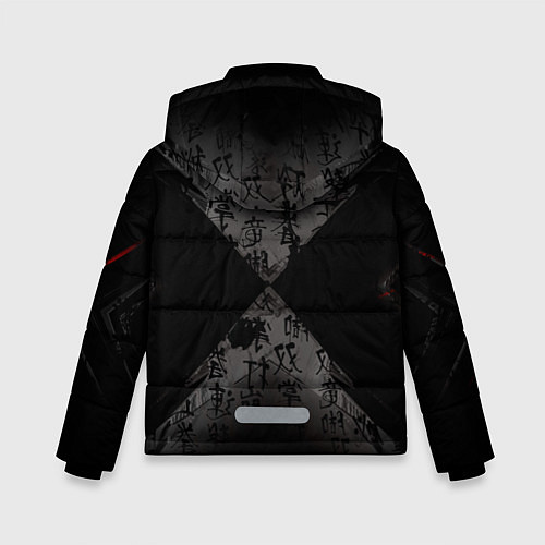 Зимняя куртка для мальчика Японские иероглифы текстуры / 3D-Черный – фото 2