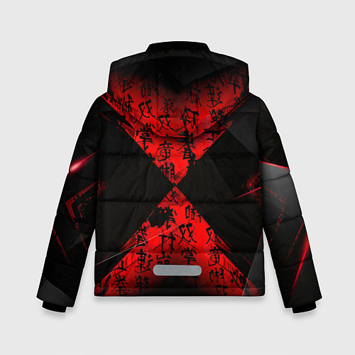 Зимняя куртка для мальчика Иероглифы и текстуры / 3D-Черный – фото 2