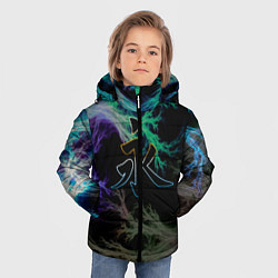 Куртка зимняя для мальчика Неоновый иероглиф, цвет: 3D-красный — фото 2