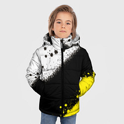 Куртка зимняя для мальчика Брызги желто-черных красок, цвет: 3D-черный — фото 2