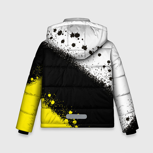 Зимняя куртка для мальчика Брызги желто-черных красок / 3D-Черный – фото 2