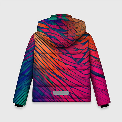 Зимняя куртка для мальчика Буйство красок акварелика / 3D-Черный – фото 2