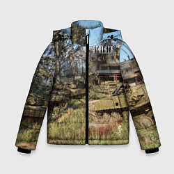 Куртка зимняя для мальчика STALKER танки, цвет: 3D-черный