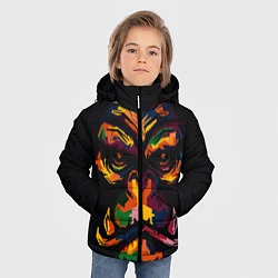 Куртка зимняя для мальчика Морда гориллы поп-арт, цвет: 3D-светло-серый — фото 2