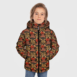 Куртка зимняя для мальчика Паттерн с оленями, цвет: 3D-черный — фото 2
