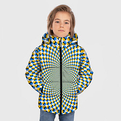 Куртка зимняя для мальчика Оптическая иллюзия арт, цвет: 3D-красный — фото 2