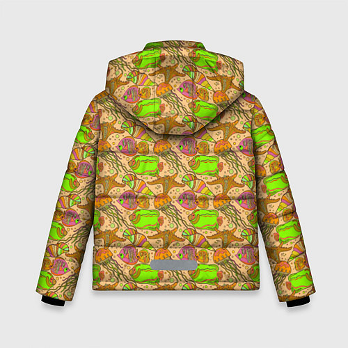Зимняя куртка для мальчика Морские обитатели рыбы / 3D-Черный – фото 2