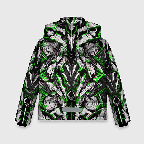 Зимняя куртка для мальчика Зелёная кибернетическая броня / 3D-Черный – фото 2