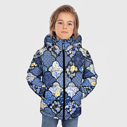 Куртка зимняя для мальчика Цветочный лоскутный коллаж, цвет: 3D-красный — фото 2