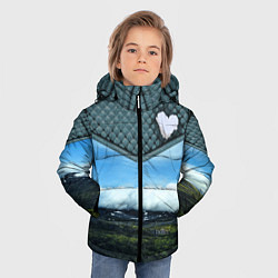Куртка зимняя для мальчика Облачные сердца, цвет: 3D-красный — фото 2