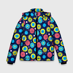Куртка зимняя для мальчика Геометрические узоры из кругов, цвет: 3D-красный