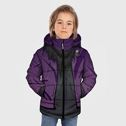 Куртка зимняя для мальчика Фиолетовая косуха лича с черепами, цвет: 3D-светло-серый — фото 2