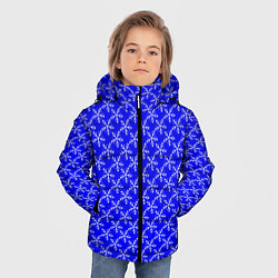 Куртка зимняя для мальчика Паттерн снежинки синий, цвет: 3D-светло-серый — фото 2