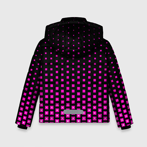 Зимняя куртка для мальчика Розовые квадраты / 3D-Светло-серый – фото 2
