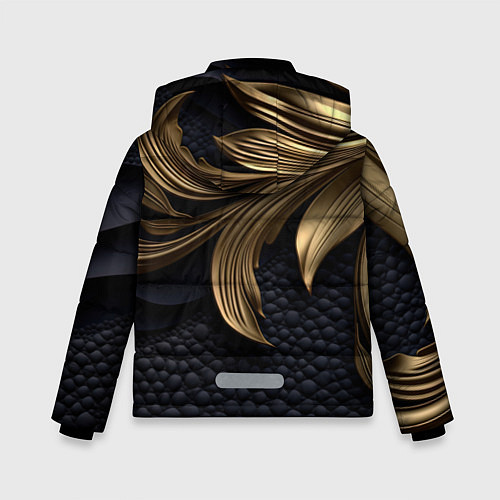 Зимняя куртка для мальчика Золотые узоры в виде листьев / 3D-Светло-серый – фото 2