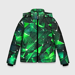 Куртка зимняя для мальчика Зелёное разбитое стекло, цвет: 3D-черный