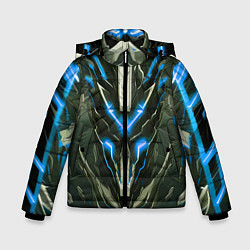 Куртка зимняя для мальчика Синяя кибер броня, цвет: 3D-красный
