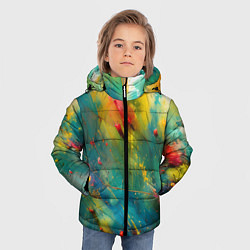 Куртка зимняя для мальчика Абстрактные мазки краски, цвет: 3D-черный — фото 2