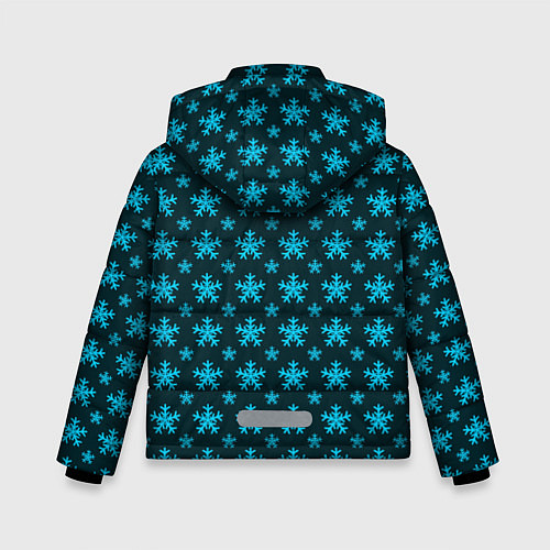 Зимняя куртка для мальчика Паттерн снежинки тёмно-бирюзовый / 3D-Черный – фото 2