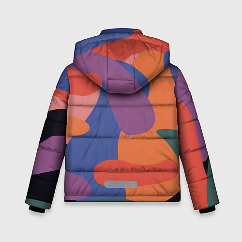 Зимняя куртка для мальчика Цветные кляксы / 3D-Черный – фото 2