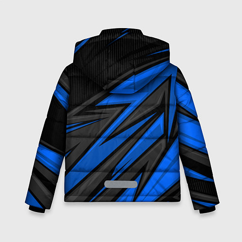 Зимняя куртка для мальчика Honda motors - синяя спортивная абстракция / 3D-Светло-серый – фото 2