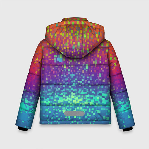 Зимняя куртка для мальчика Разноцветные пиксели / 3D-Светло-серый – фото 2
