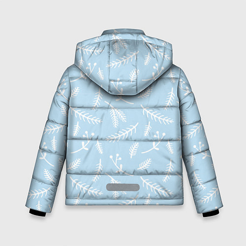 Зимняя куртка для мальчика Нежный новогодний узор / 3D-Светло-серый – фото 2
