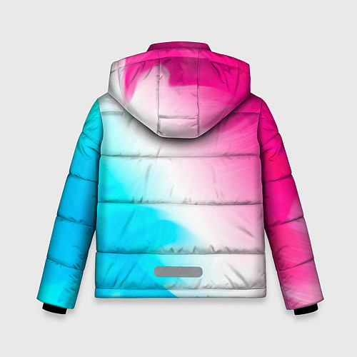 Зимняя куртка для мальчика GTA 6 neon gradient style вертикально / 3D-Черный – фото 2
