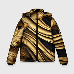 Куртка зимняя для мальчика Золотая объемная абстракция, цвет: 3D-светло-серый