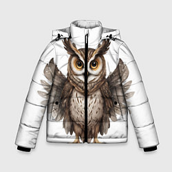 Куртка зимняя для мальчика Совушка с крыльями, цвет: 3D-черный