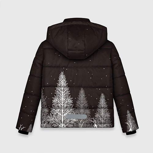 Зимняя куртка для мальчика Олени в лесу / 3D-Светло-серый – фото 2