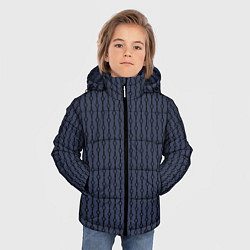 Куртка зимняя для мальчика Чёрный узор на серо-синем, цвет: 3D-светло-серый — фото 2