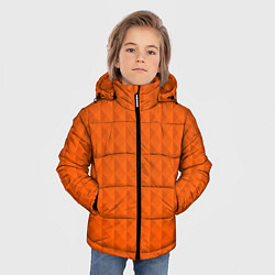 Куртка зимняя для мальчика Объёмные пирамиды сочный апельсиновый, цвет: 3D-черный — фото 2